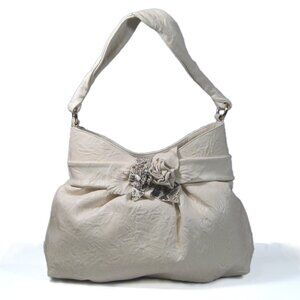 Paolo Masi Floral Lambskin Shoulder Bag - Beige